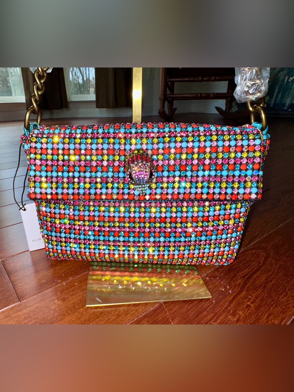 Kurt Geiger London Party Shoulder Bag with Multi-Color Crystals Dusty Included! - Picture 7 of 7